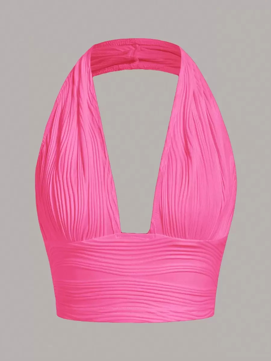 SHEIN ICON Top De Malha De Cor Sólida | SHEIN Brasil