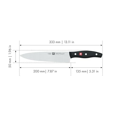 Zwilling J.A. Henckels Twin Signature, Faca Chef, Faca de Cozinha, Faca Alemão, 20 cm, Aço Inoxidável, Preta
