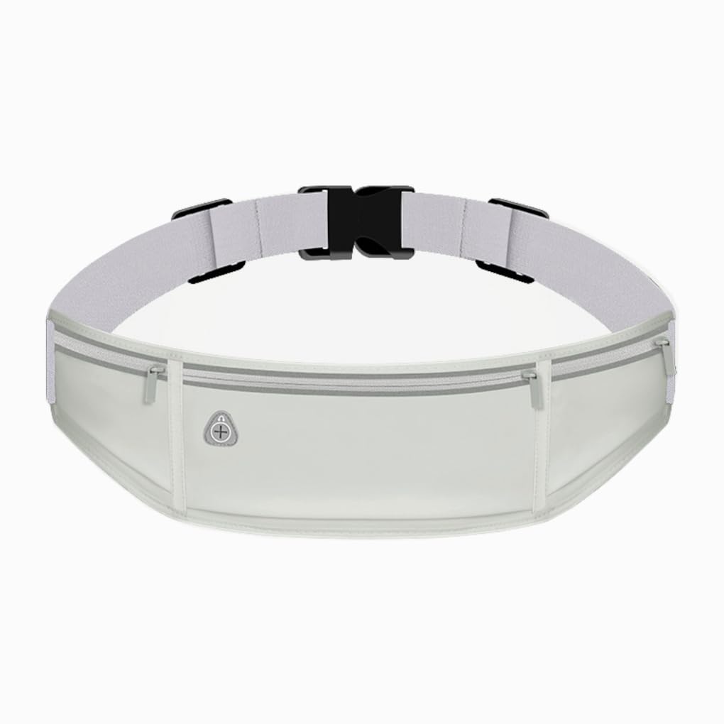 Pochete Esportiva Slim Impermeável para Corrida e Academia – Porta Celular de Cintura Ajustável (Cinza)