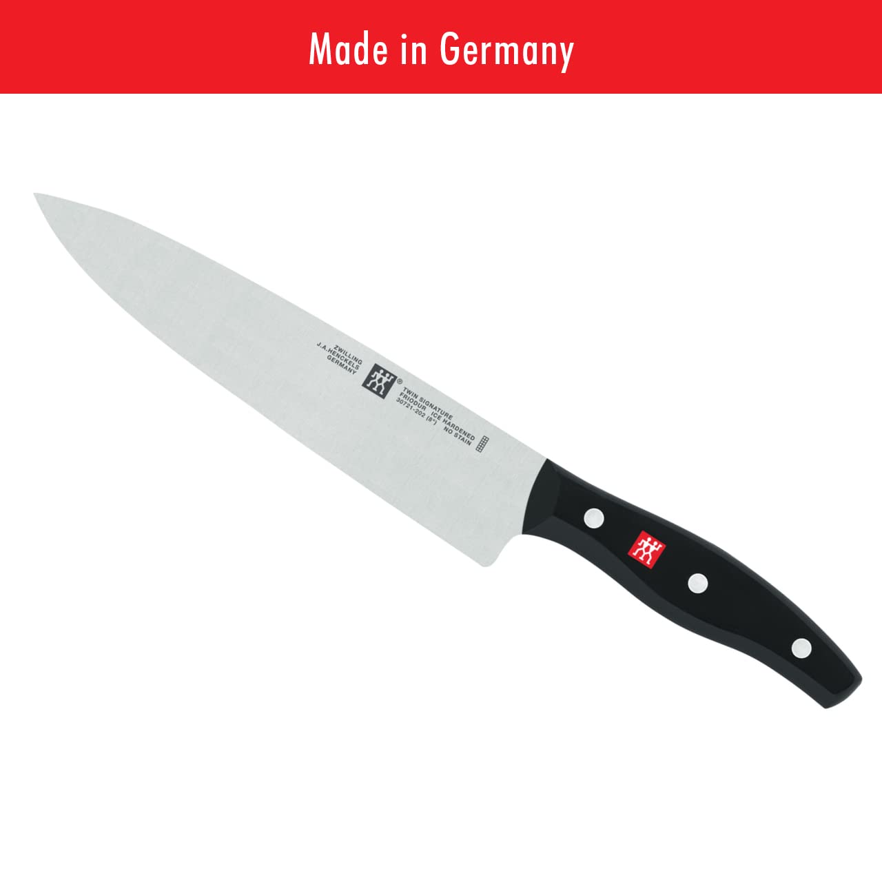Zwilling J.A. Henckels Twin Signature, Faca Chef, Faca de Cozinha, Faca Alemão, 20 cm, Aço Inoxidável, Preta