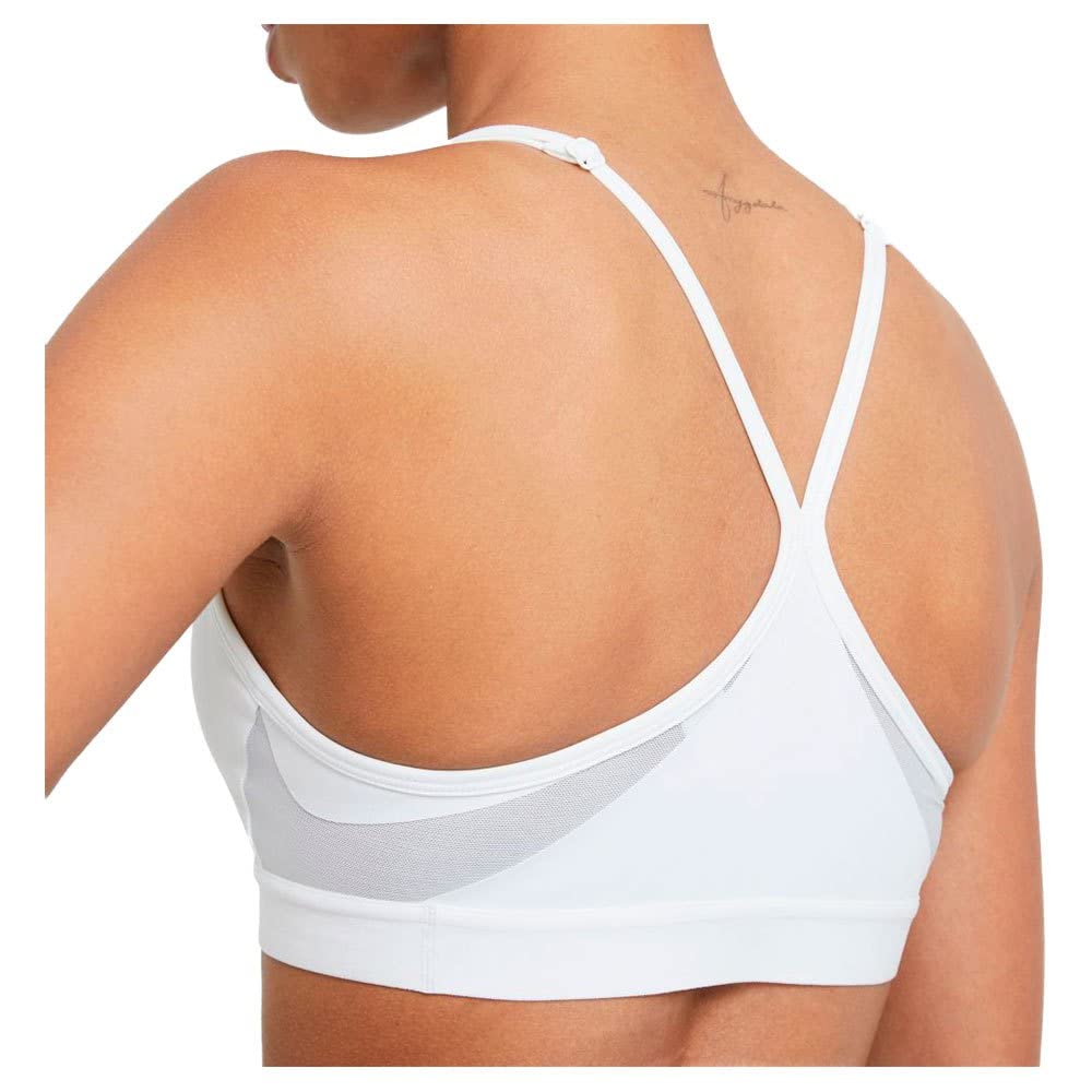 Nike CZ4456 W NK DF INDY Sutiã esportivo com decote em V feminino branco/cinza neblina/cinza partículas PP