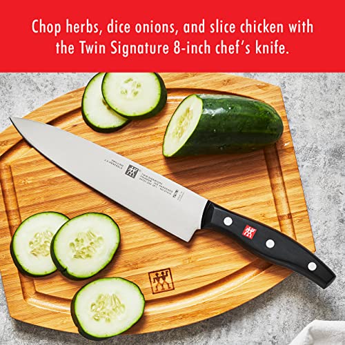 Zwilling J.A. Henckels Twin Signature, Faca Chef, Faca de Cozinha, Faca Alemão, 20 cm, Aço Inoxidável, Preta