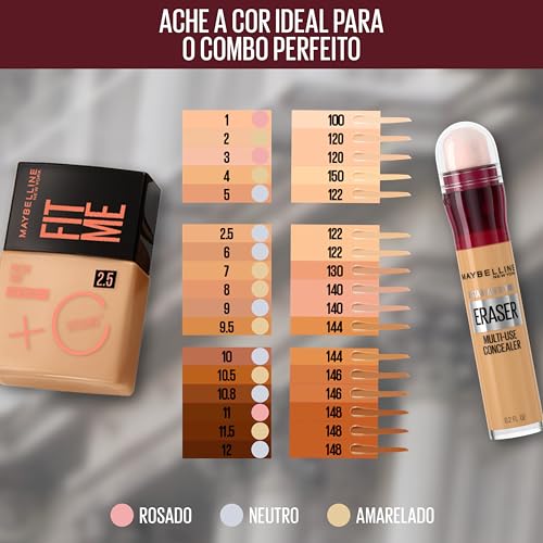 Maybelline NY Instant Age Rewind Corretivo Líquido, Multiuso que Corrige Olheiras e Linhas Finas, Contorna e Ilumina, Alta Cobertura e Fórmula Vegana, Cor 120 Light, 6ml