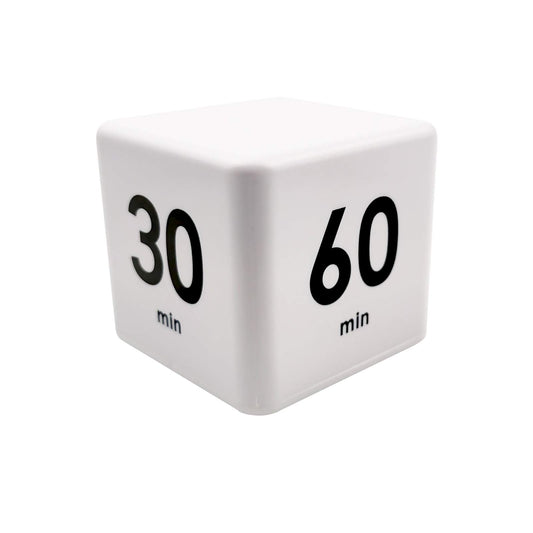 Temporizador de cubo de cozinha, temporizador infantil para TDAH, produtividade, treino, sala de aula, configurações de gerenciamento de contagem regressiva, 15, 20, 30, 60 minutos, branco