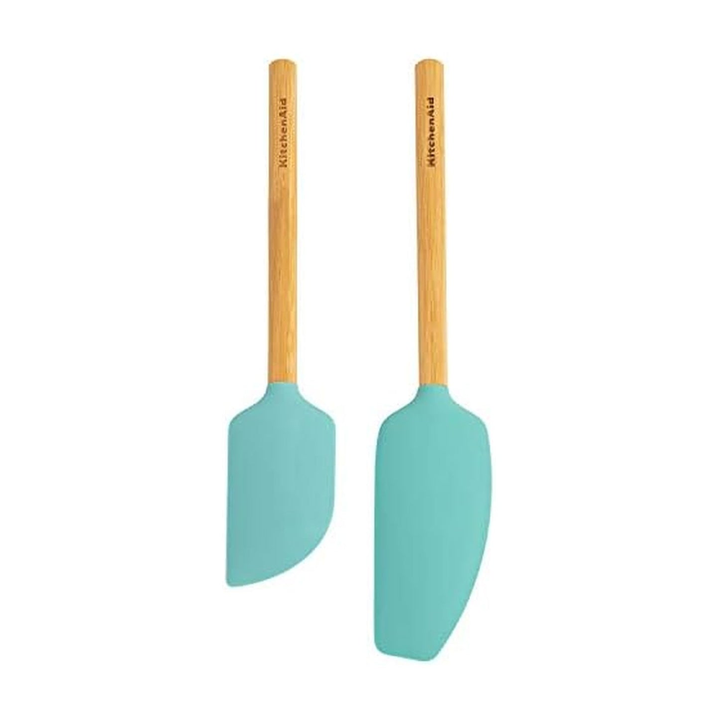KitchenAid Conjunto de espátulas de bambu, 2 peças, Aqua Sky 2