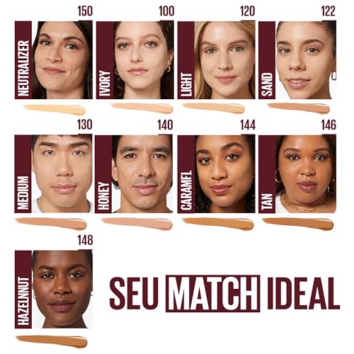 Maybelline NY Instant Age Rewind Corretivo Líquido, Multiuso que Corrige Olheiras e Linhas Finas, Contorna e Ilumina, Alta Cobertura e Fórmula Vegana, Cor 120 Light, 6ml