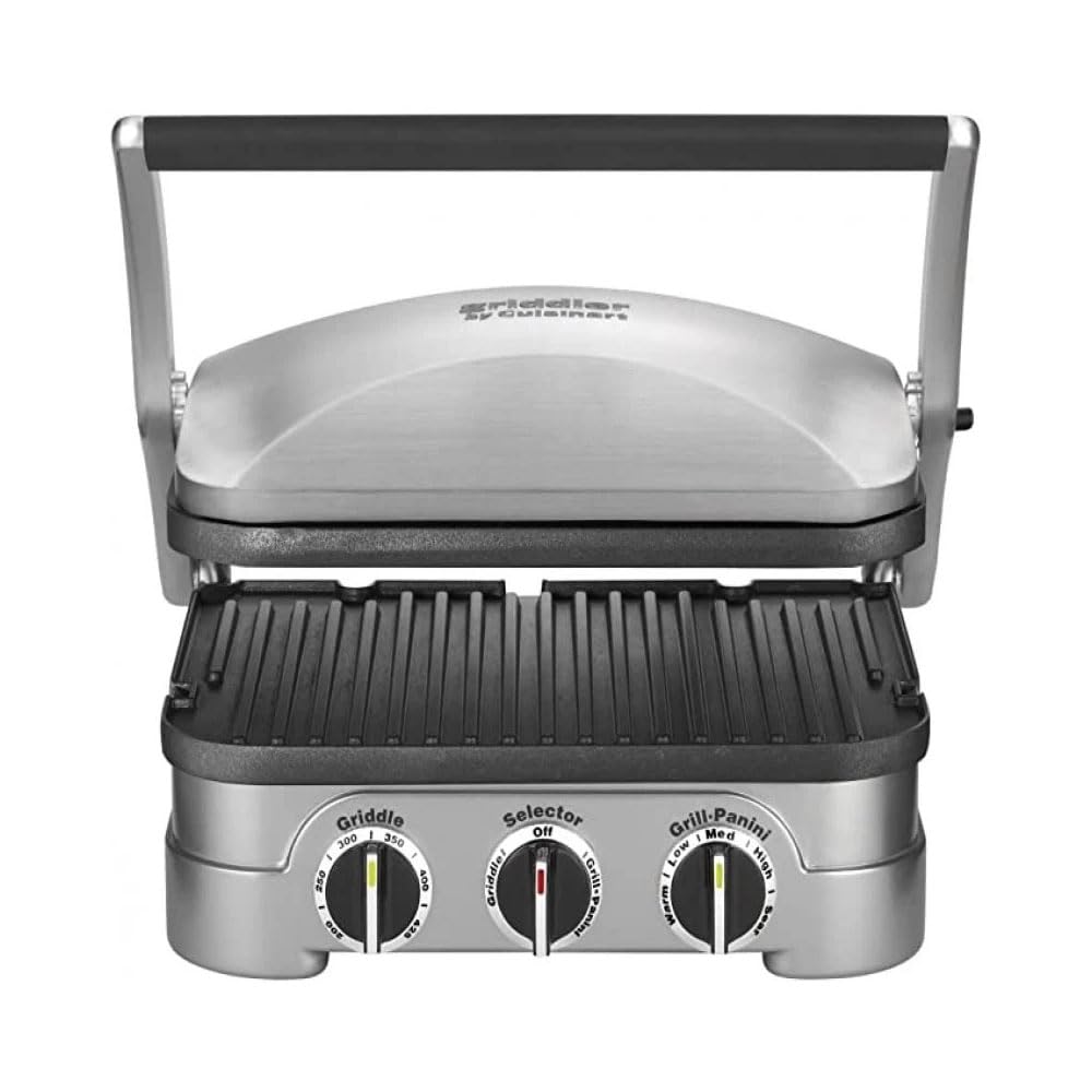 Grill Eletrico Cuisinart Griddler Aço Escovado 220v Gr-4ncbrb