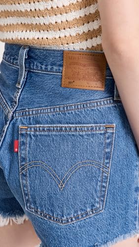 Levi's Short feminino premium 501 original, Atenas meio curto (sem água), 26