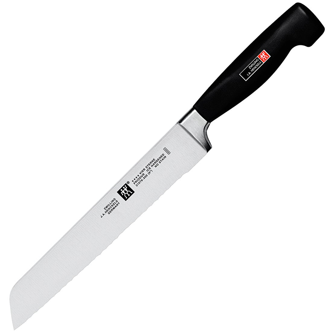 Zwilling J.A. Henckels Twin Four Star Faca de pão de aço inoxidável de alto carbono de 20,32 cm