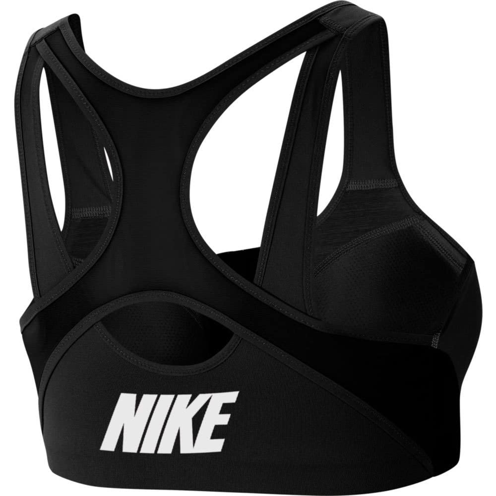 Nike Dri-Fit Sutiã esportivo feminino acolchoado com zíper frontal de alto suporte, Preto, PP