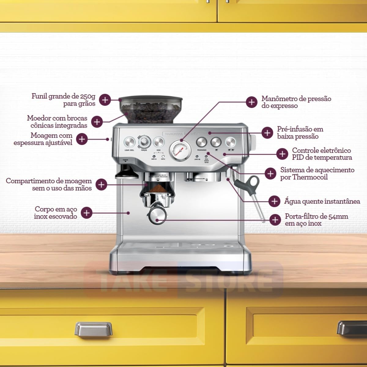 Cafeteira Express Pro 127v Tramontina Prata 110v