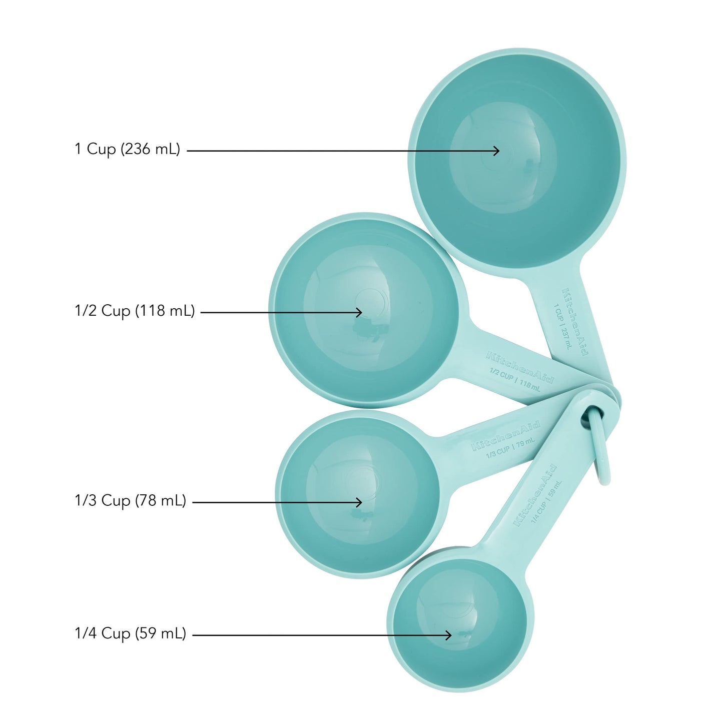 Copos medidores KitchenAid, kit com 4, Aqua Sky