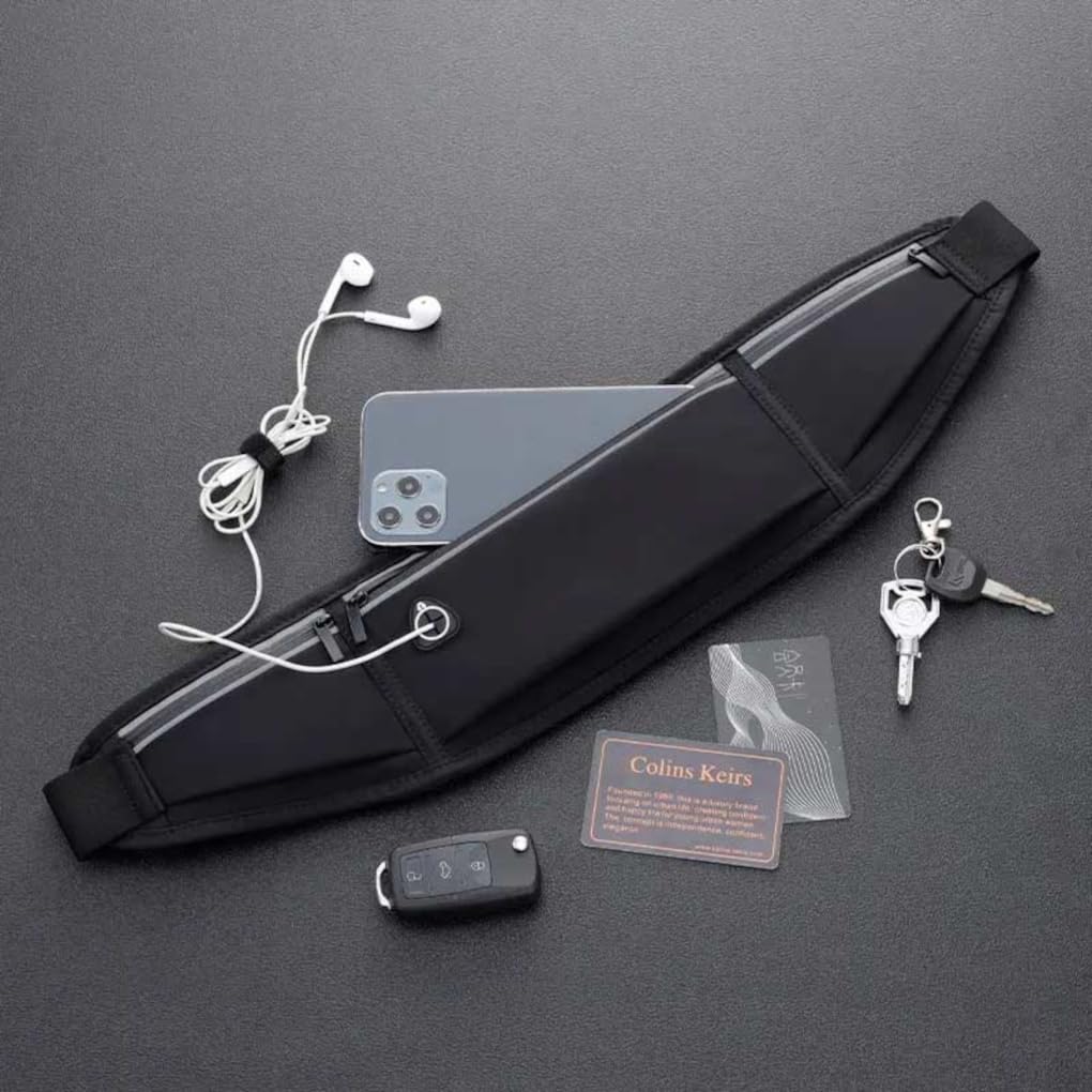 Pochete Esportiva Slim Impermeável para Corrida e Academia – Porta Celular de Cintura Ajustável (Cinza)