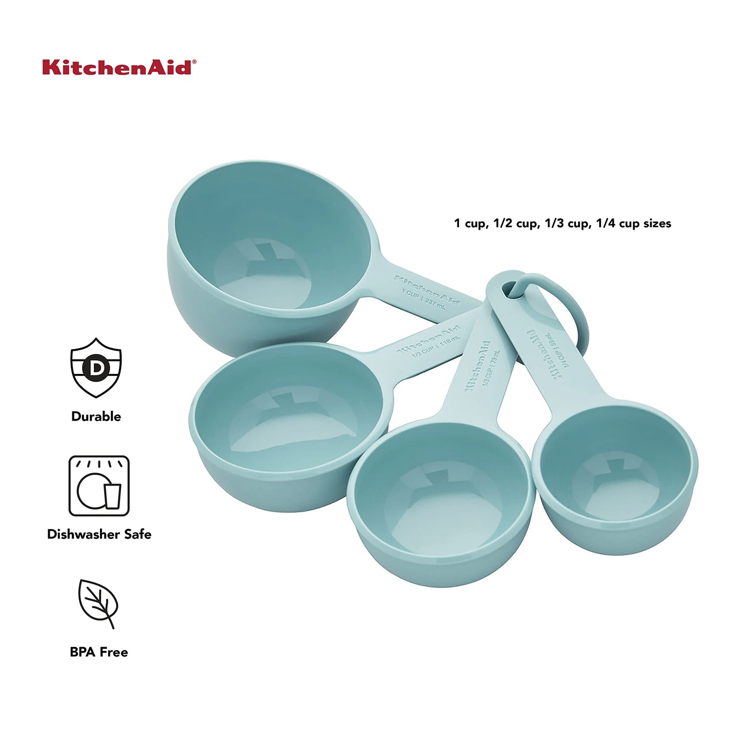Copos medidores KitchenAid, kit com 4, Aqua Sky