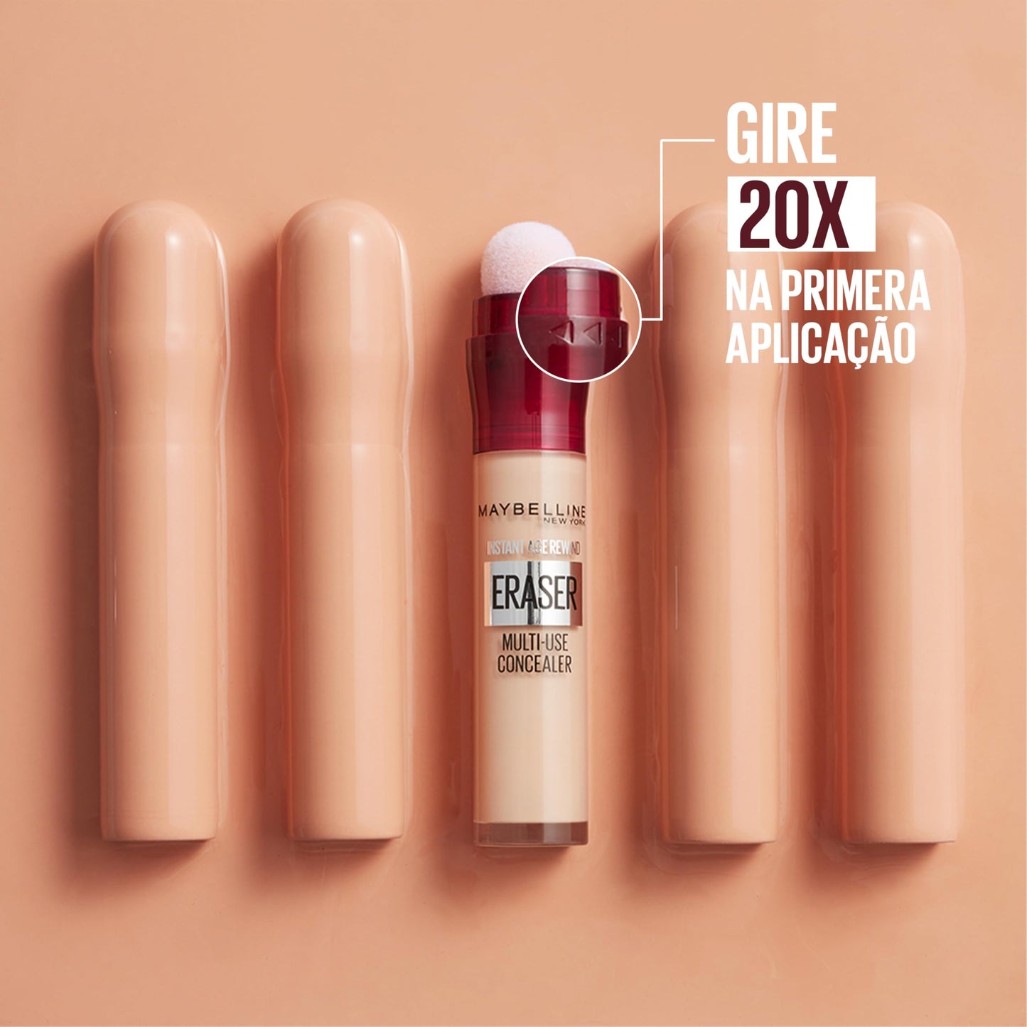 Maybelline NY Instant Age Rewind Corretivo Líquido, Multiuso que Corrige Olheiras e Linhas Finas, Contorna e Ilumina, Alta Cobertura e Fórmula Vegana, Cor 120 Light, 6ml