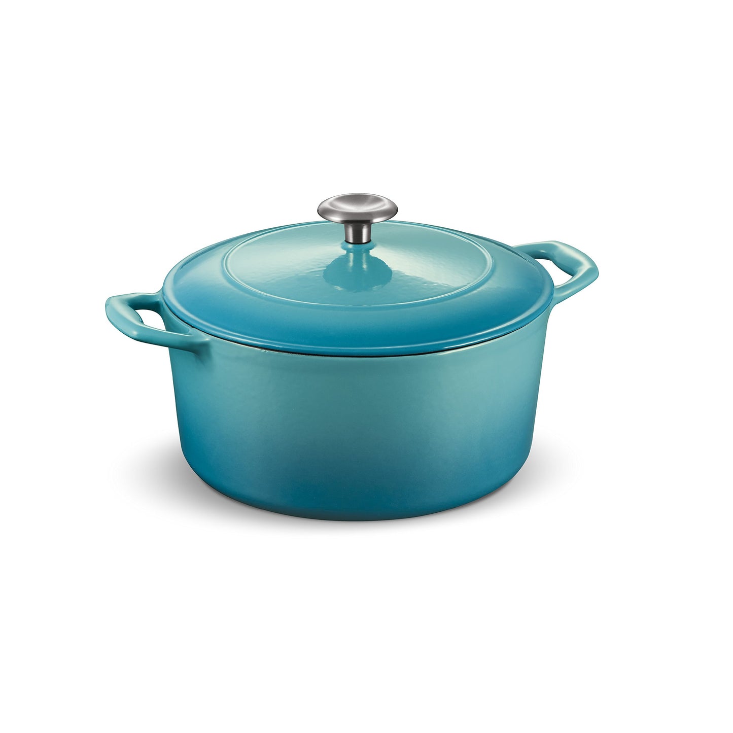 Tramontina Panela de forno holandês de ferro fundido esmaltado com tampa, redonda 5,5 litros, azul médio