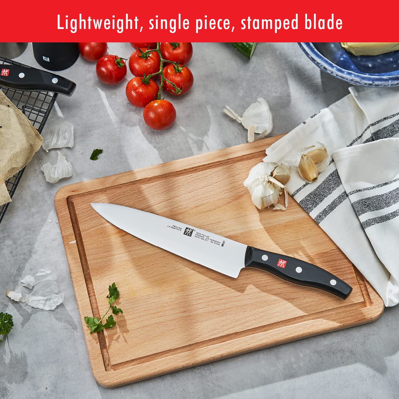 Zwilling J.A. Henckels Twin Signature, Faca Chef, Faca de Cozinha, Faca Alemão, 20 cm, Aço Inoxidável, Preta