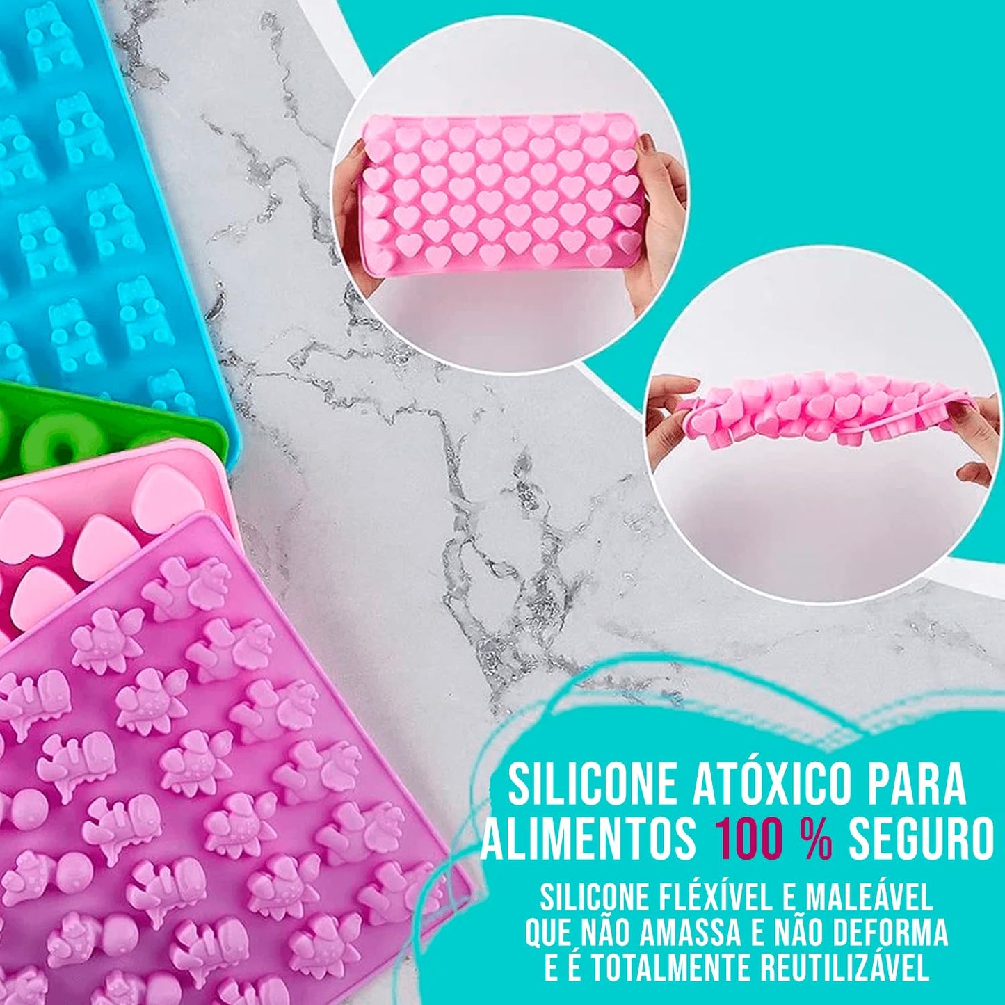 Forma De Silicone 4 Un Balas Gummy Goma Chocolate Gelatina