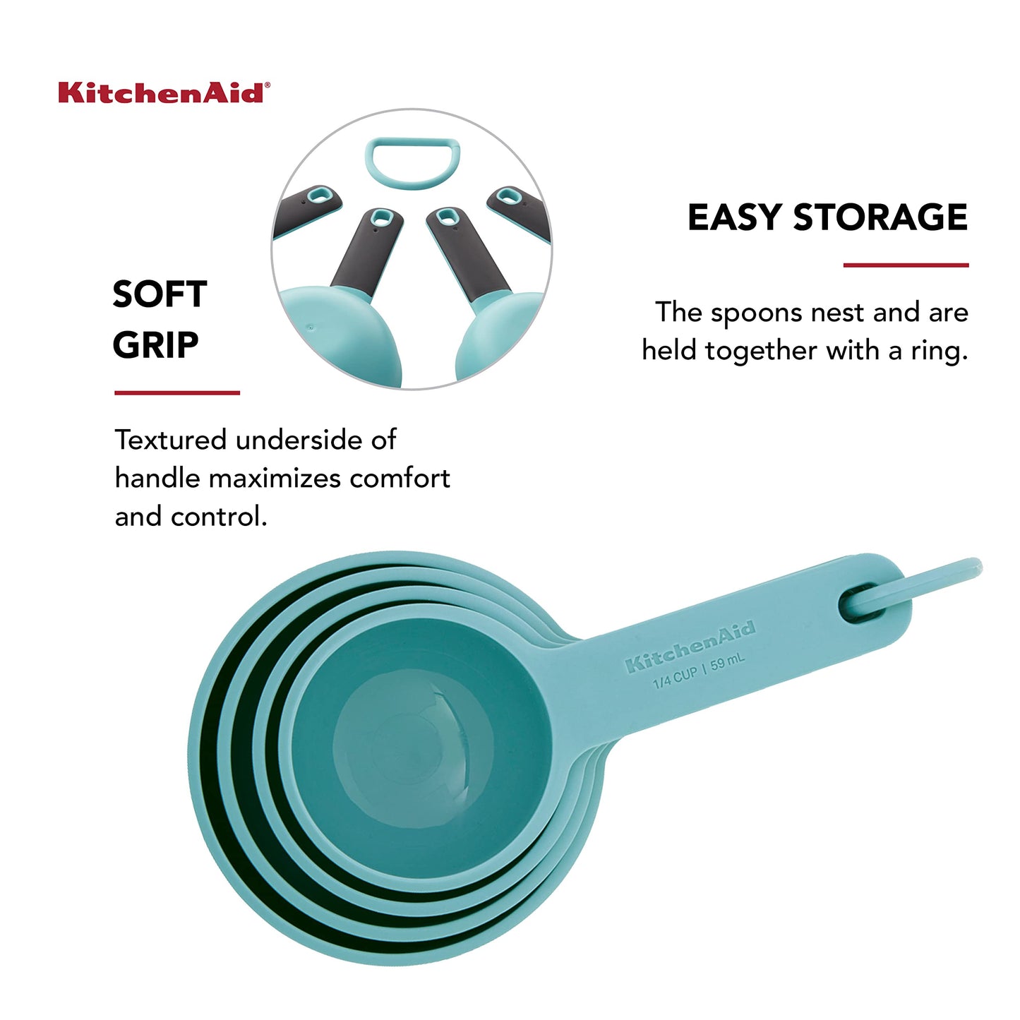 Copos medidores KitchenAid, kit com 4, Aqua Sky