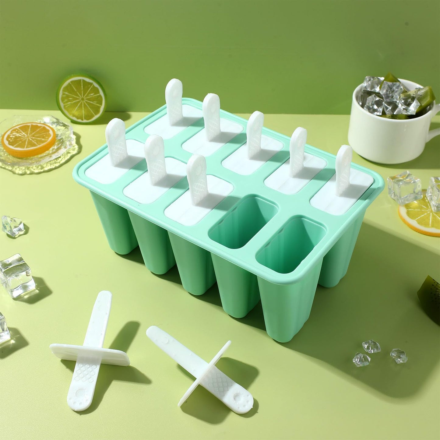 1 Unidade Bastão De Cubo De Gelo Moldes De Picolé Congelador Diy Moldes De Picolé Molde Do Bolo Do Silicone Lolly Moldes De Silicone Mini Forma De Gelo Gel De Sílica Dez Grades