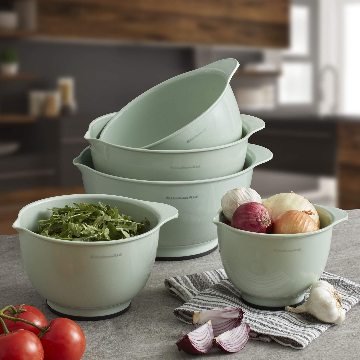 KitchenAid Tigelas clássicas de preparação, conjunto de 5, pistache