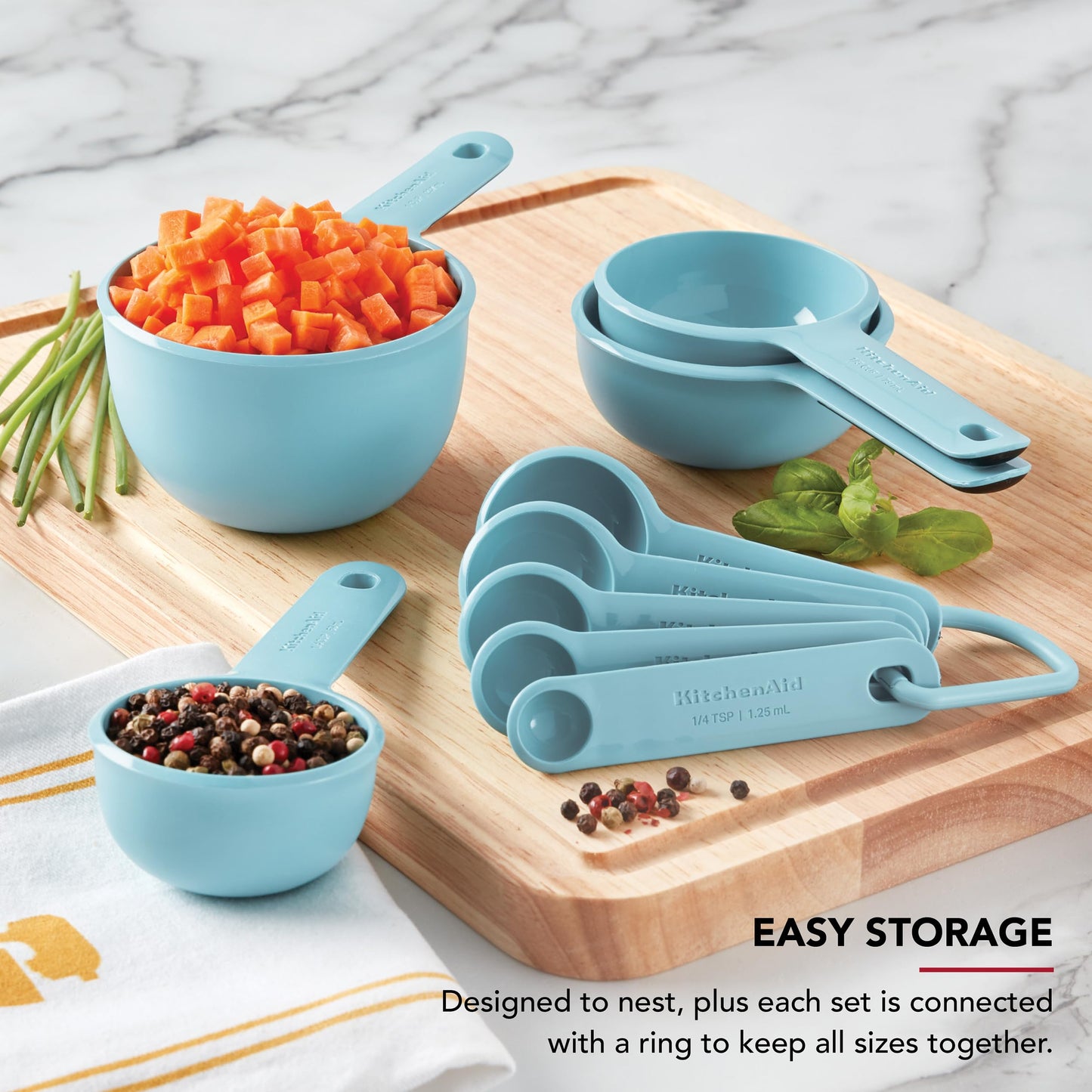 KitchenAid Conjunto de copos e colheres medidores, água mineral, 9 peças