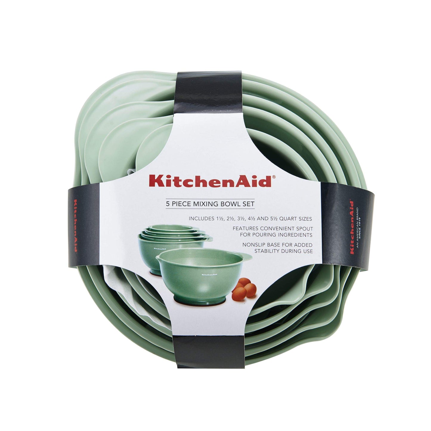KitchenAid Tigelas clássicas de preparação, conjunto de 5, pistache