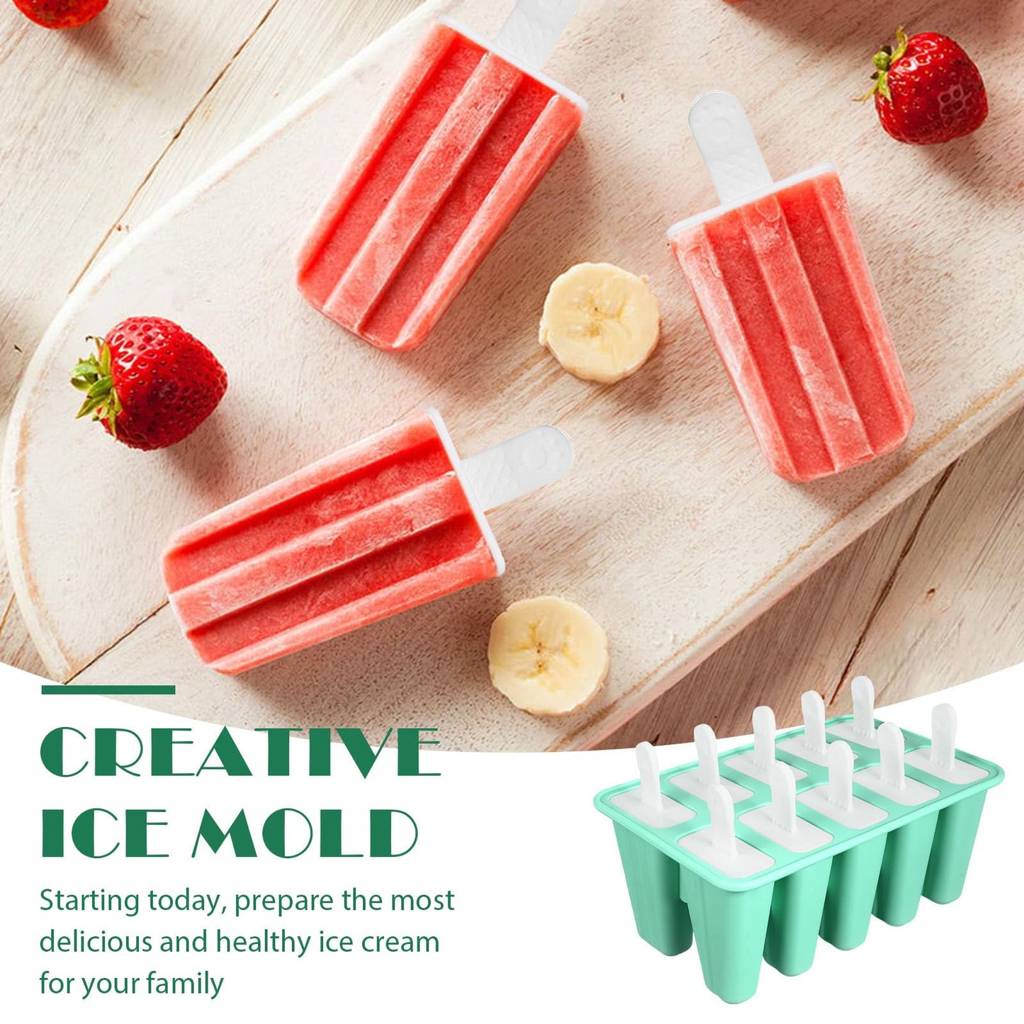 1 Unidade Bastão De Cubo De Gelo Moldes De Picolé Congelador Diy Moldes De Picolé Molde Do Bolo Do Silicone Lolly Moldes De Silicone Mini Forma De Gelo Gel De Sílica Dez Grades