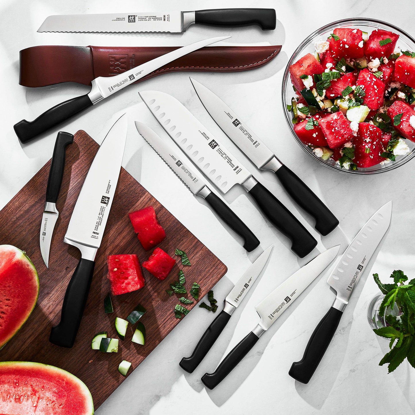 Zwilling J.A. Henckels Twin Four Star Faca de pão de aço inoxidável de alto carbono de 20,32 cm