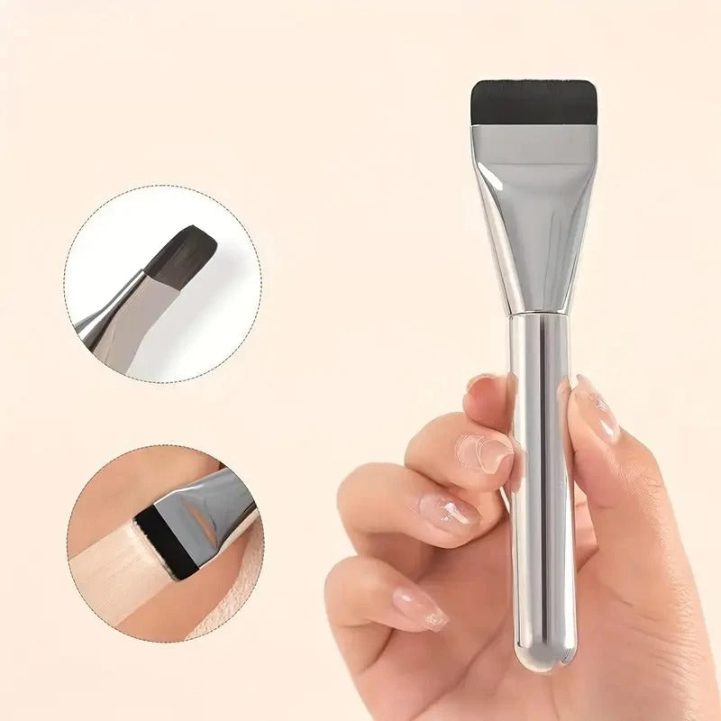 Pincel de Base de Cabeça Chata Ultra Fina - Ferramenta Leve de Contorno e Mistura de Creme para Entusiastas da Beleza